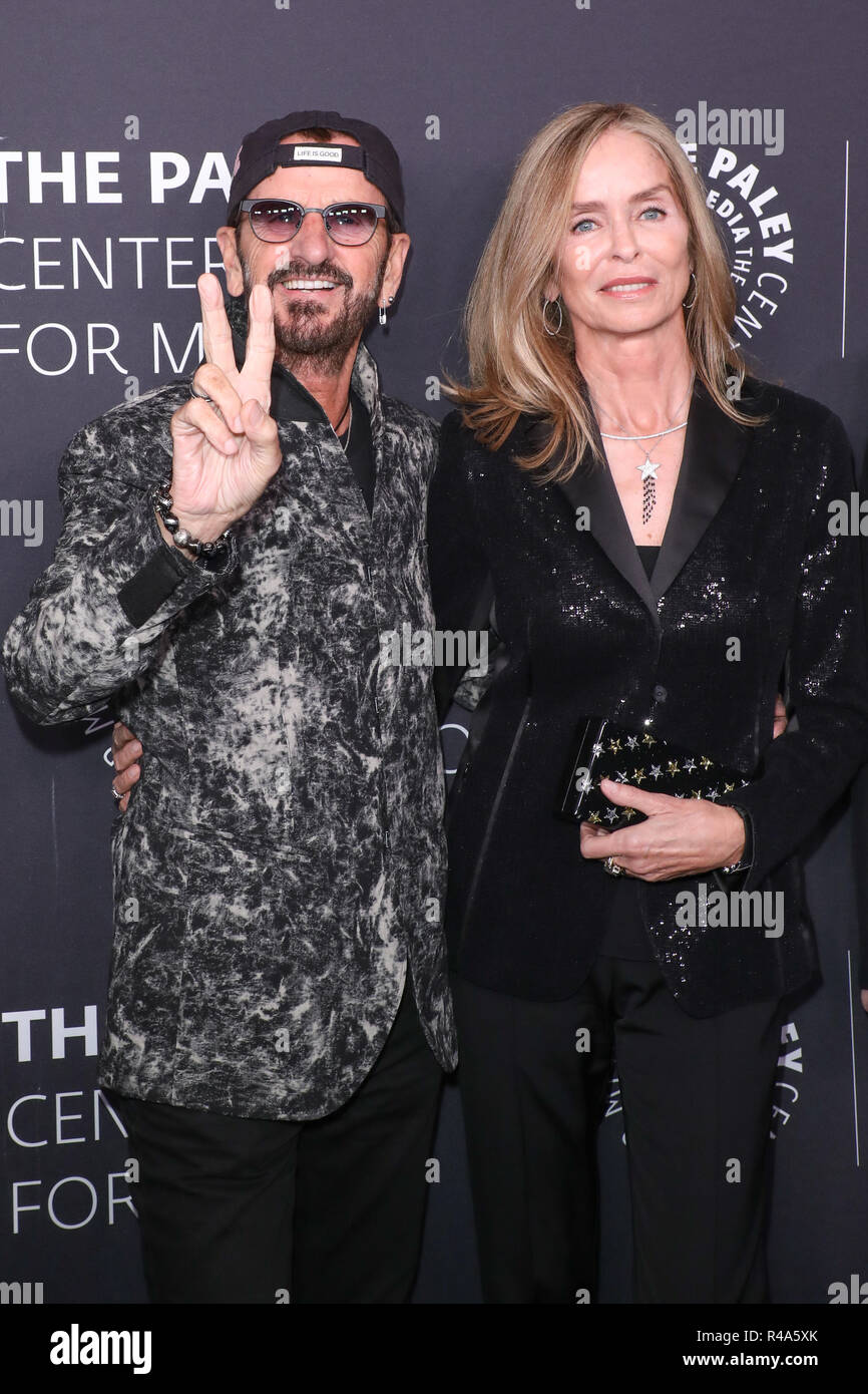 Paley onori a Hollywood: un gran gala tributo alla musica sul televisore, svoltasi presso il Beverly Wilshire Hotel di Beverly Hills, la California. Dotato di: Ringo Starr, Barbara Bach dove: Beverly Hills, in California, negli Stati Uniti quando: 25 Ott 2018 Credit: Sheri Determan/WENN.com Foto Stock