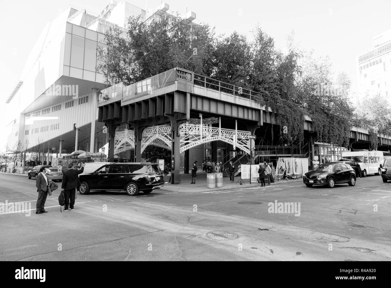 Linea alta a Gansevoort Street nel Meatpacking District di New York City, Stati Uniti d'America. Foto Stock