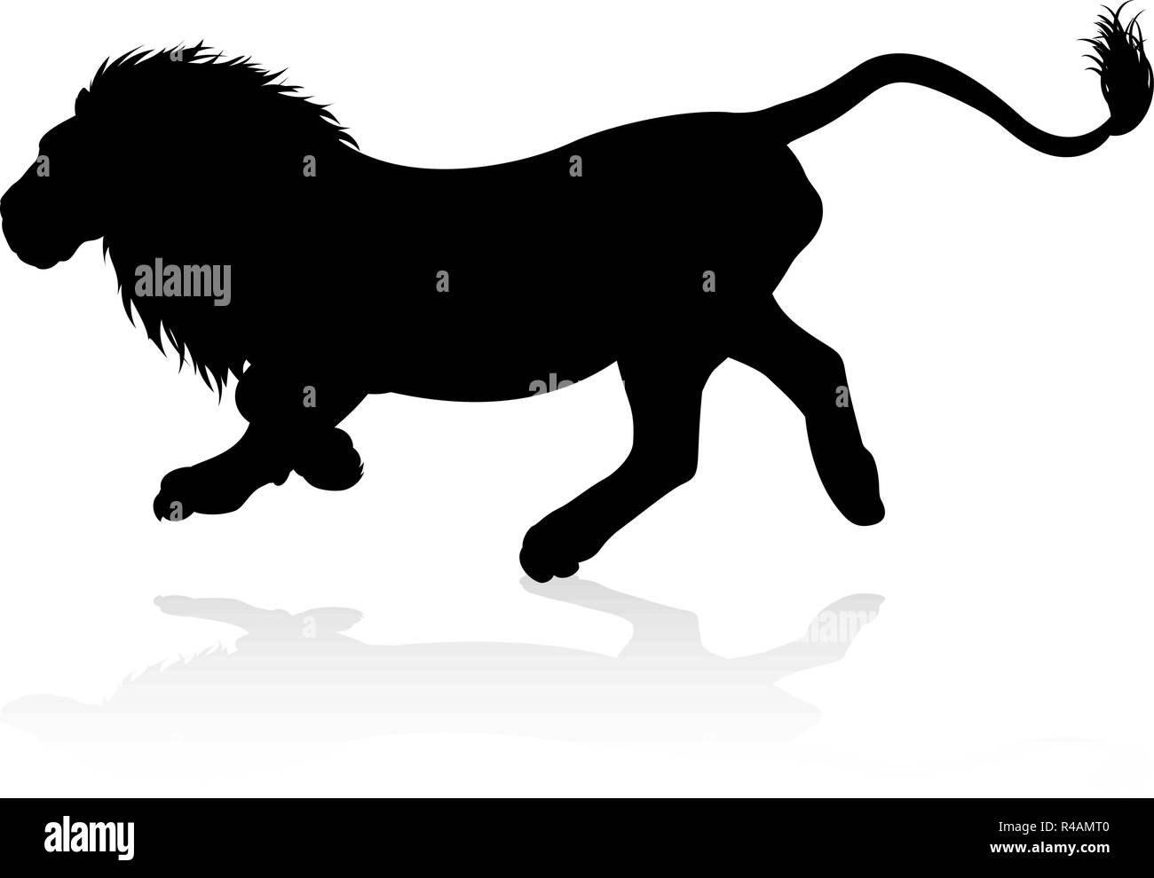 Silhouette Lions Illustrazione Vettoriale