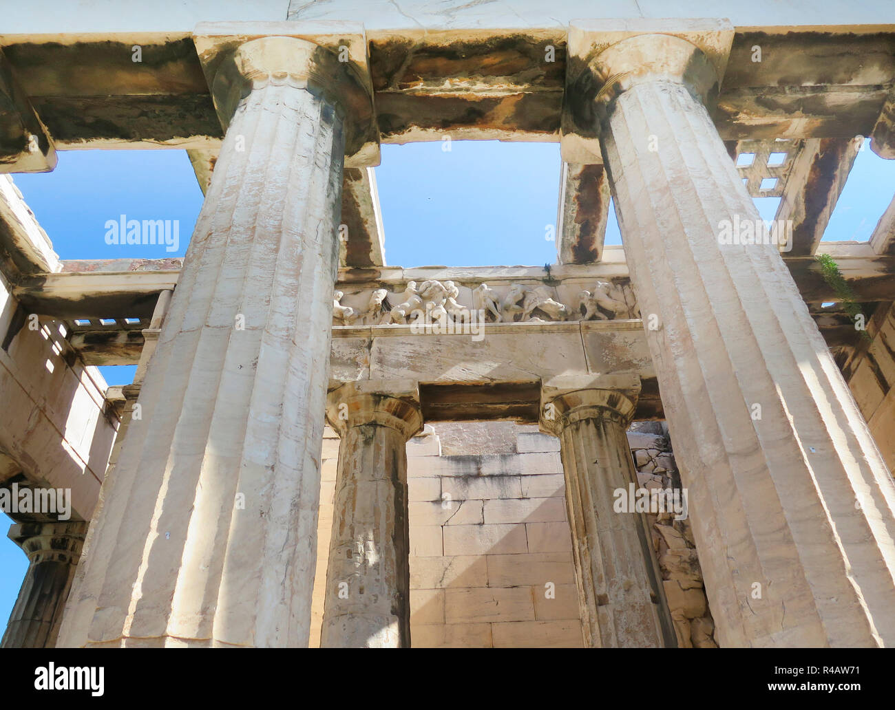 Propilei, Arcopolis, Atene, Grecia Foto Stock