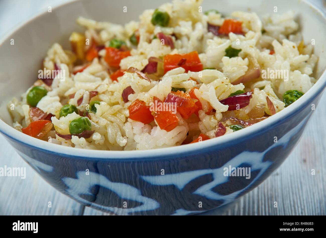 Bruciò Aglio Rice , cucina indocinese close up Foto Stock