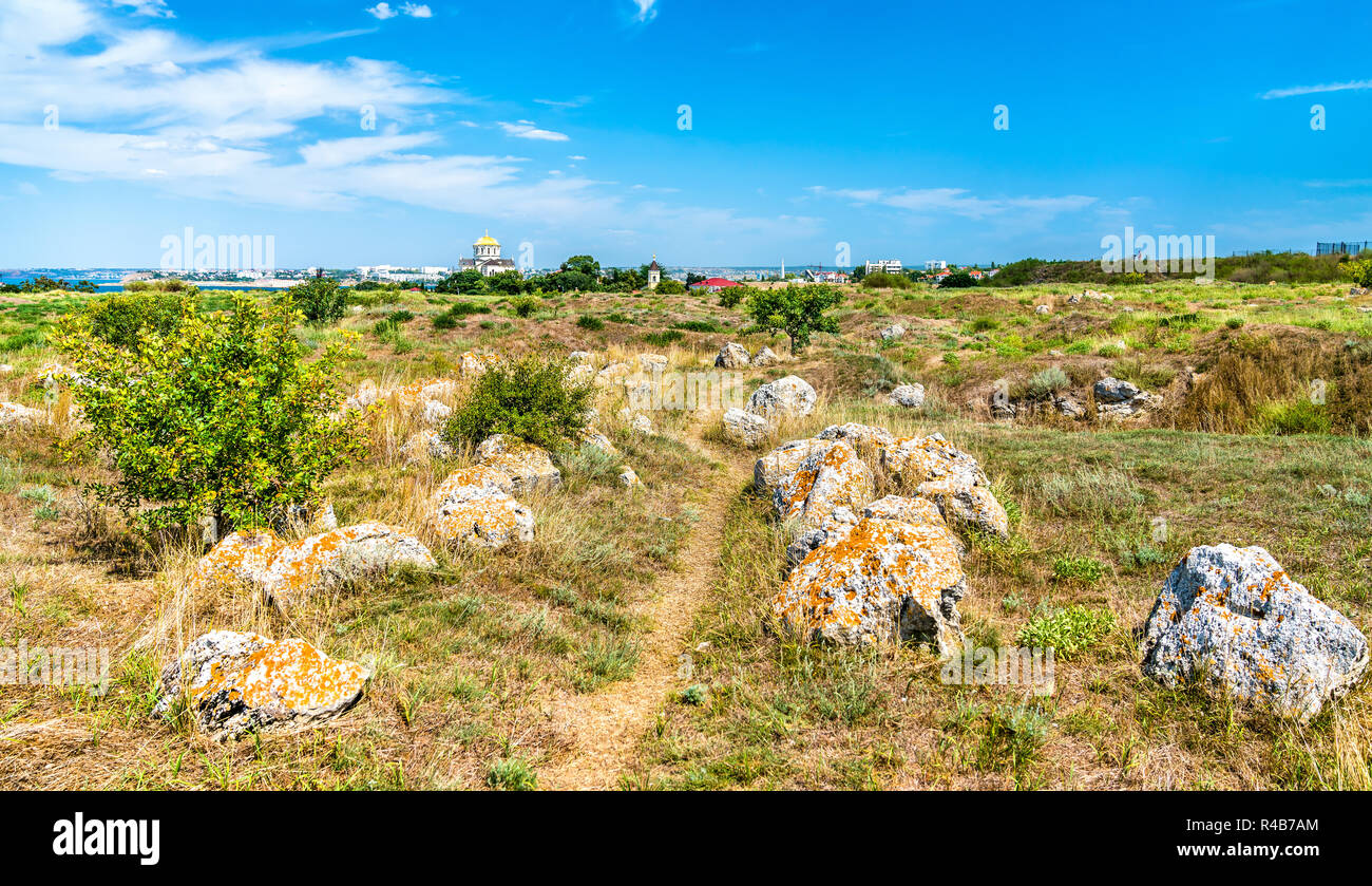 Rovine di Chersonesus, antica colonia greca. Sebastopoli, Crimea Foto Stock