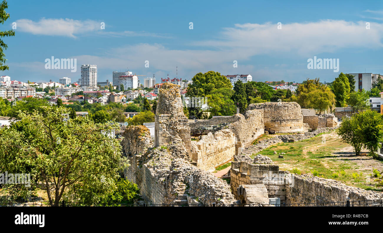 Rovine di Chersonesus, antica colonia greca. Sebastopoli, Crimea Foto Stock