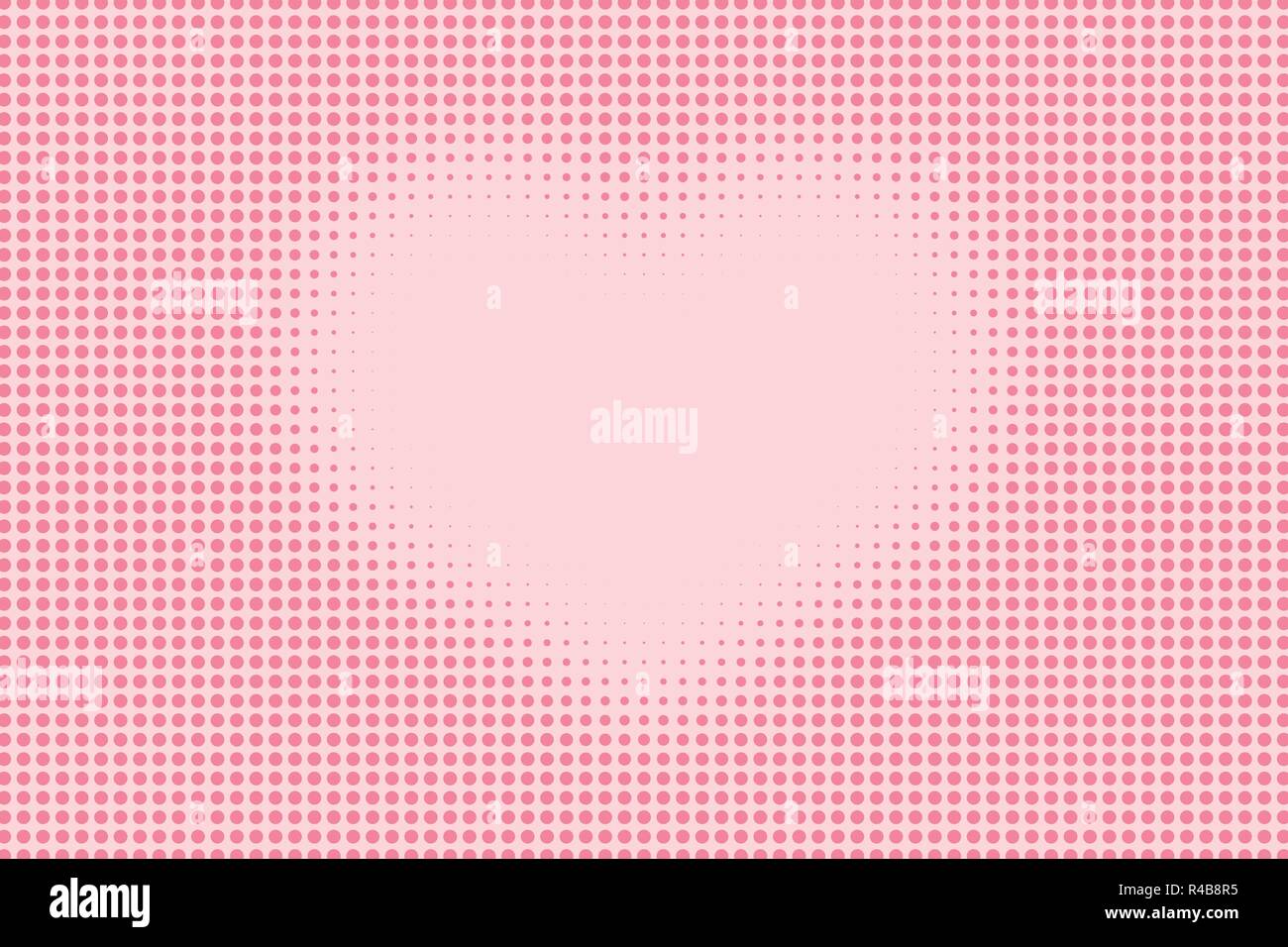 Punteggiate di halftone cuore modello di forma come sfondo. Fumetto pop art style punti rosa texture vettoriali per la progettazione grafica e web Illustrazione Vettoriale