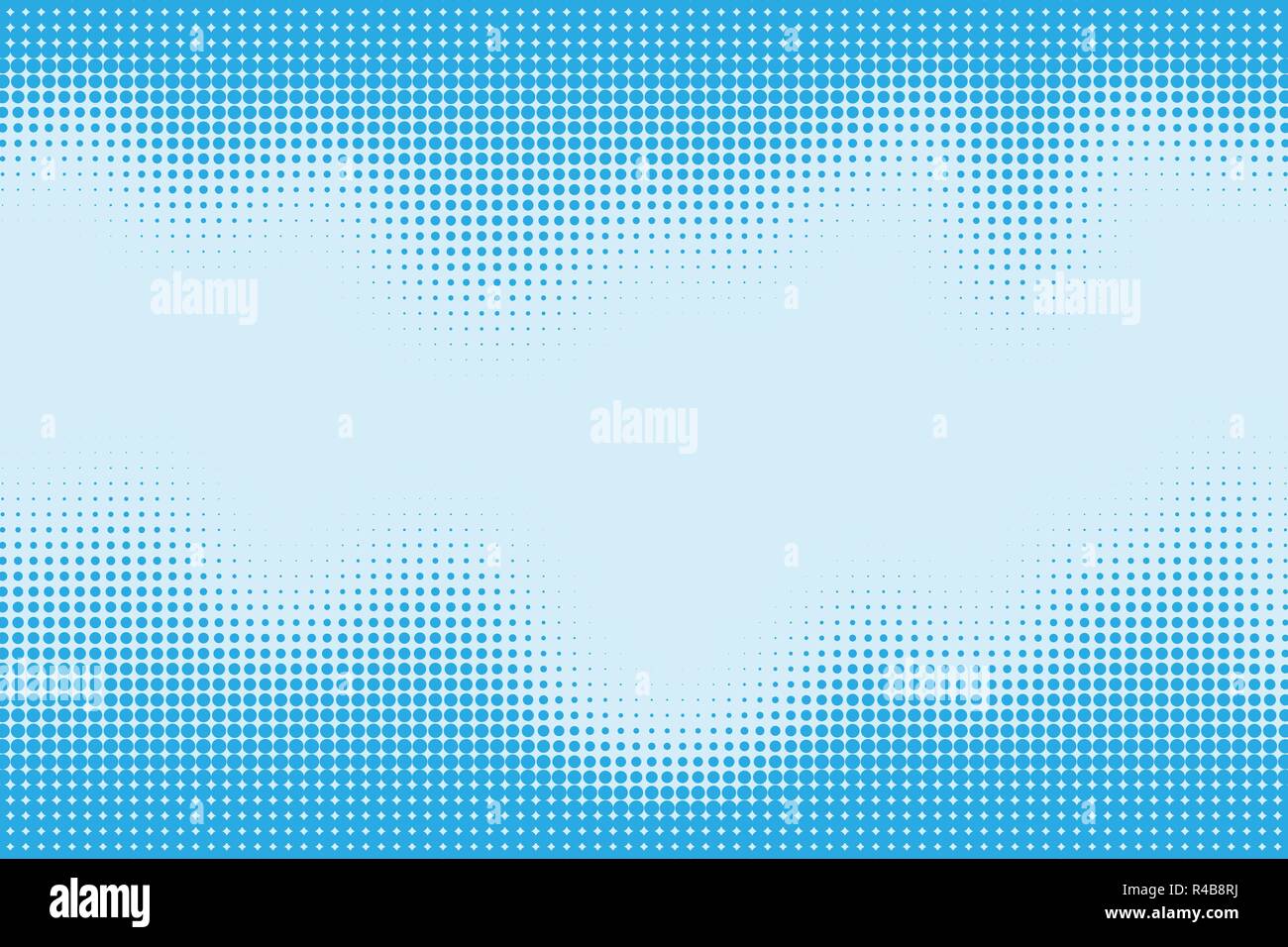 Halftone pattern puntiforme come sfondo. Fumetto pop art style punti blu texture vettoriali per la progettazione grafica e web Illustrazione Vettoriale