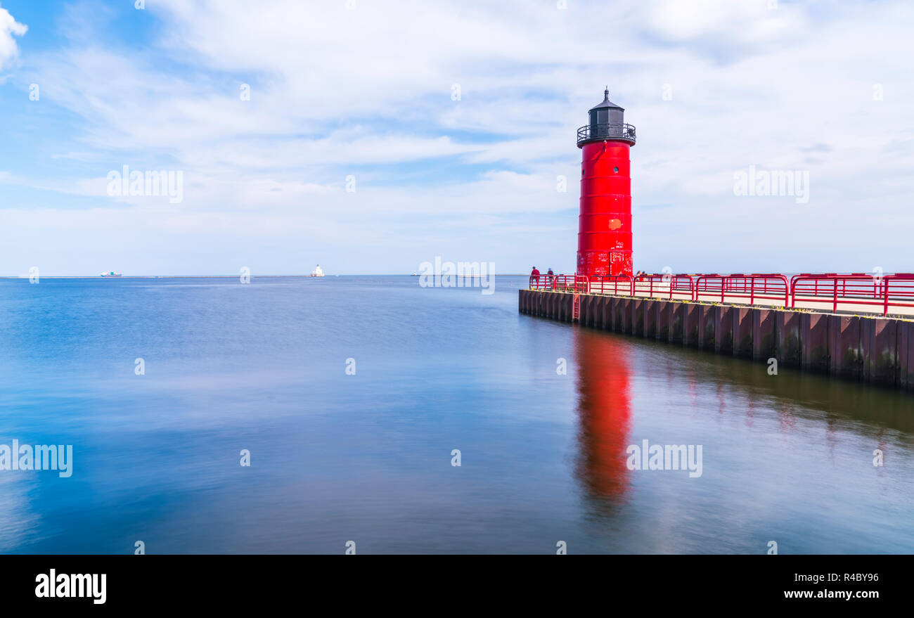 Milwaukee faro sulla giornata di sole. Foto Stock