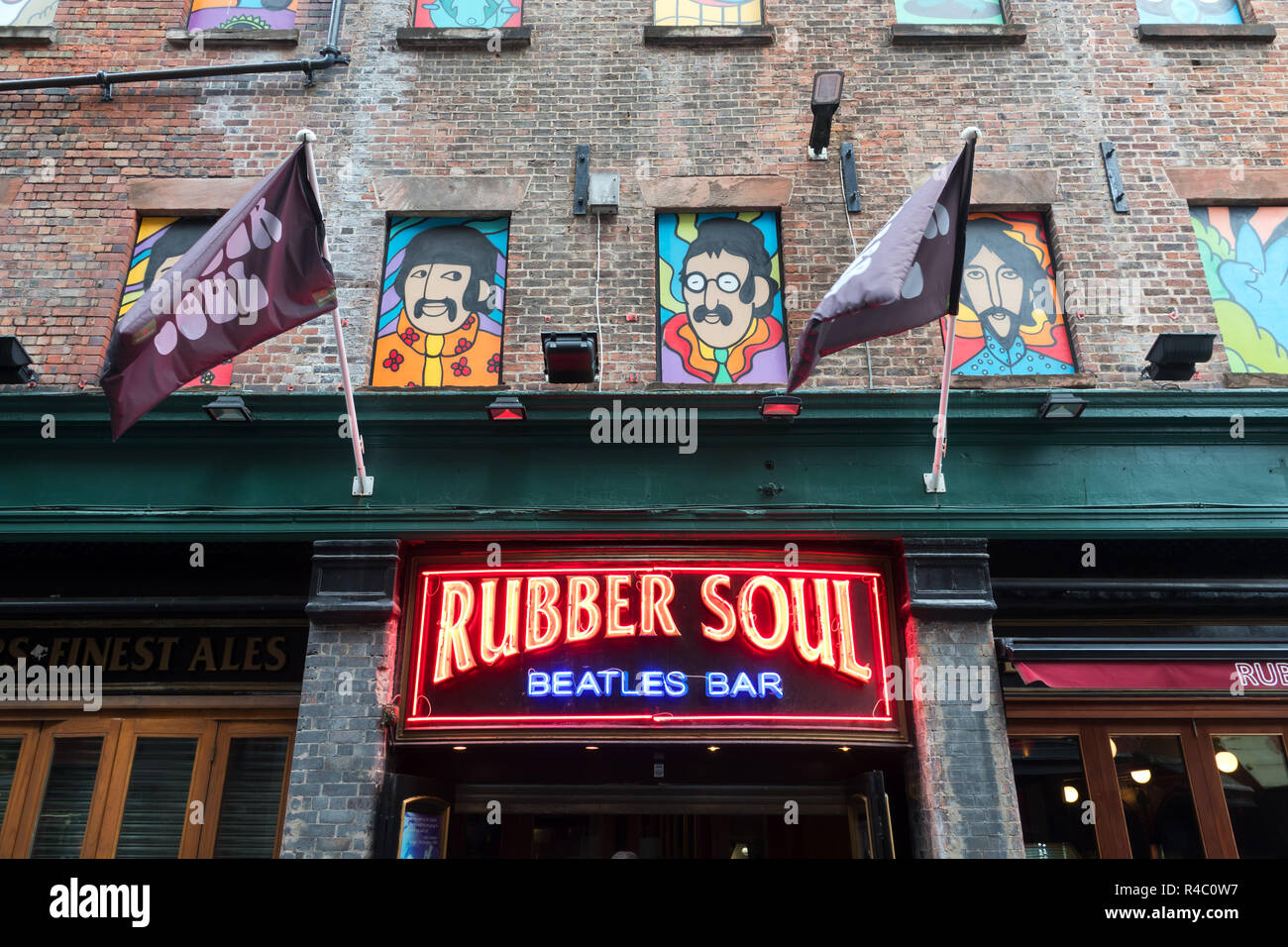 L'anima in gomma Barra dei Beatles in Mathew St Liverpool Regno Unito. 2018. Foto Stock