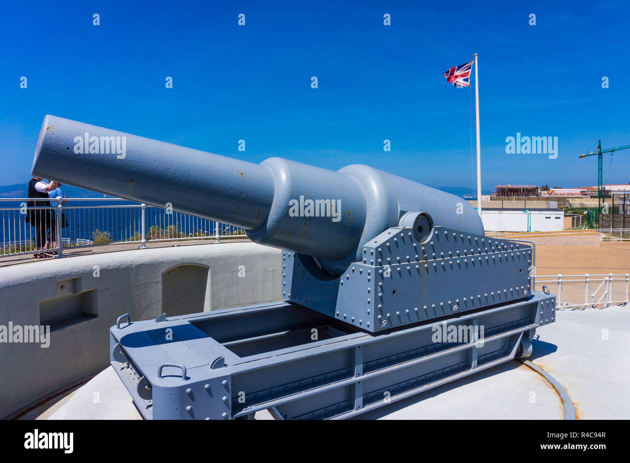 Gibilterra. presentano le pistole a Gibilterra. Regola Britannia. Il vecchio cannone installato in Europa Point su Gibilterra Foto Stock