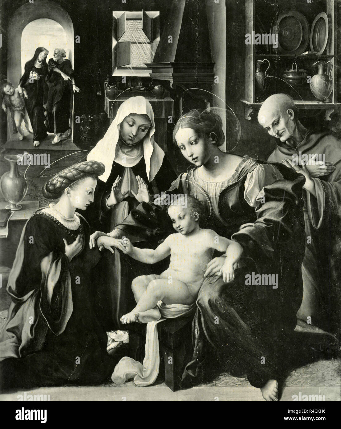 Il Matrimonio mistico di Santa Caterina, dipinto da Giovanni Antonio Bazzi AKA Sodoma, 1930s Foto Stock