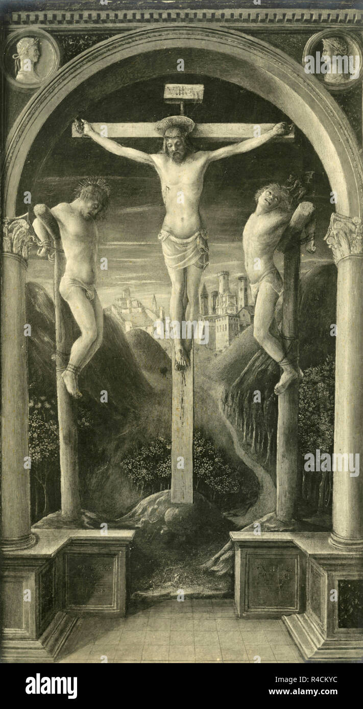 La Crocifissione, dipinto da Vincenzo Foppa, 1930s Foto Stock