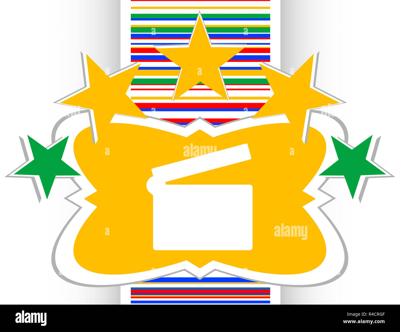 Cinema web lucida pulsante icona e stelle Foto Stock