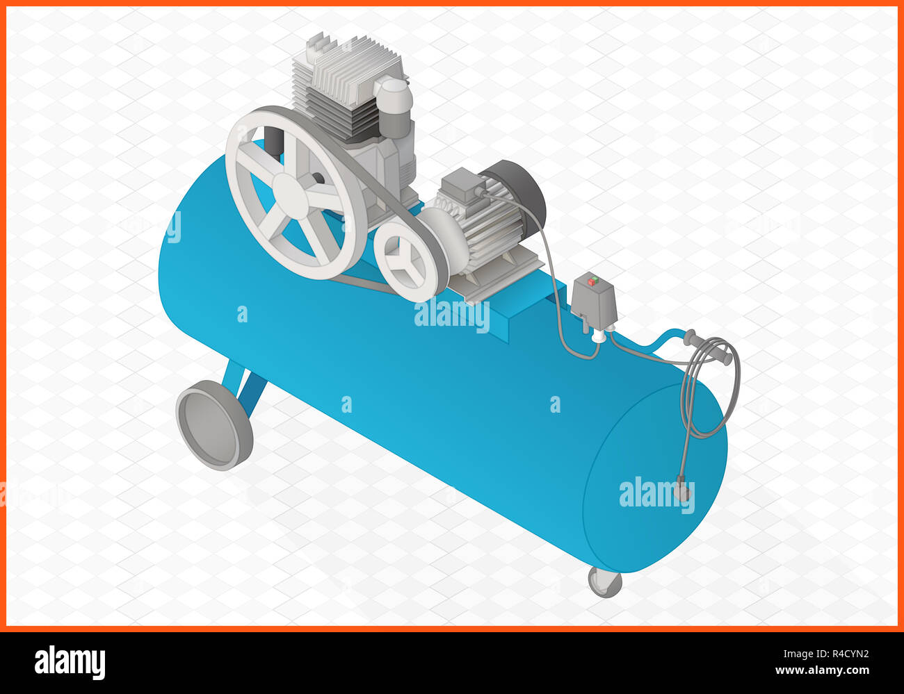 Compressore vettore piana 3d illustrazione Foto Stock