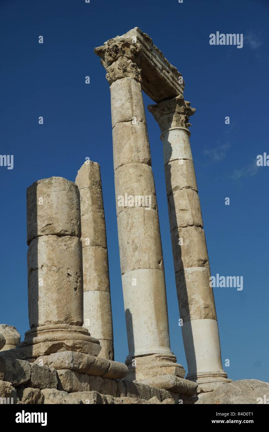 Tempio di Ercole presso la cittadella di Amman, Giordania Foto Stock