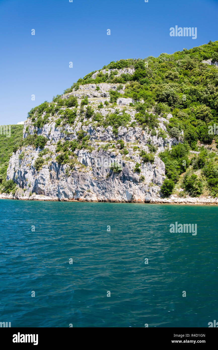 La Baia di Lim e la valle è una peculiare caratteristica geografica sulla costa occidentale dell' Istria, Croazia. Foto Stock