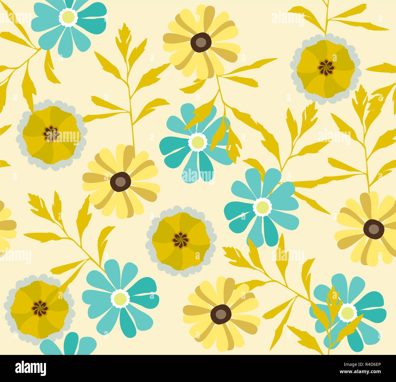 Illustrazione vettoriale di floral background. floral seamless pattern. Illustrazione Vettoriale