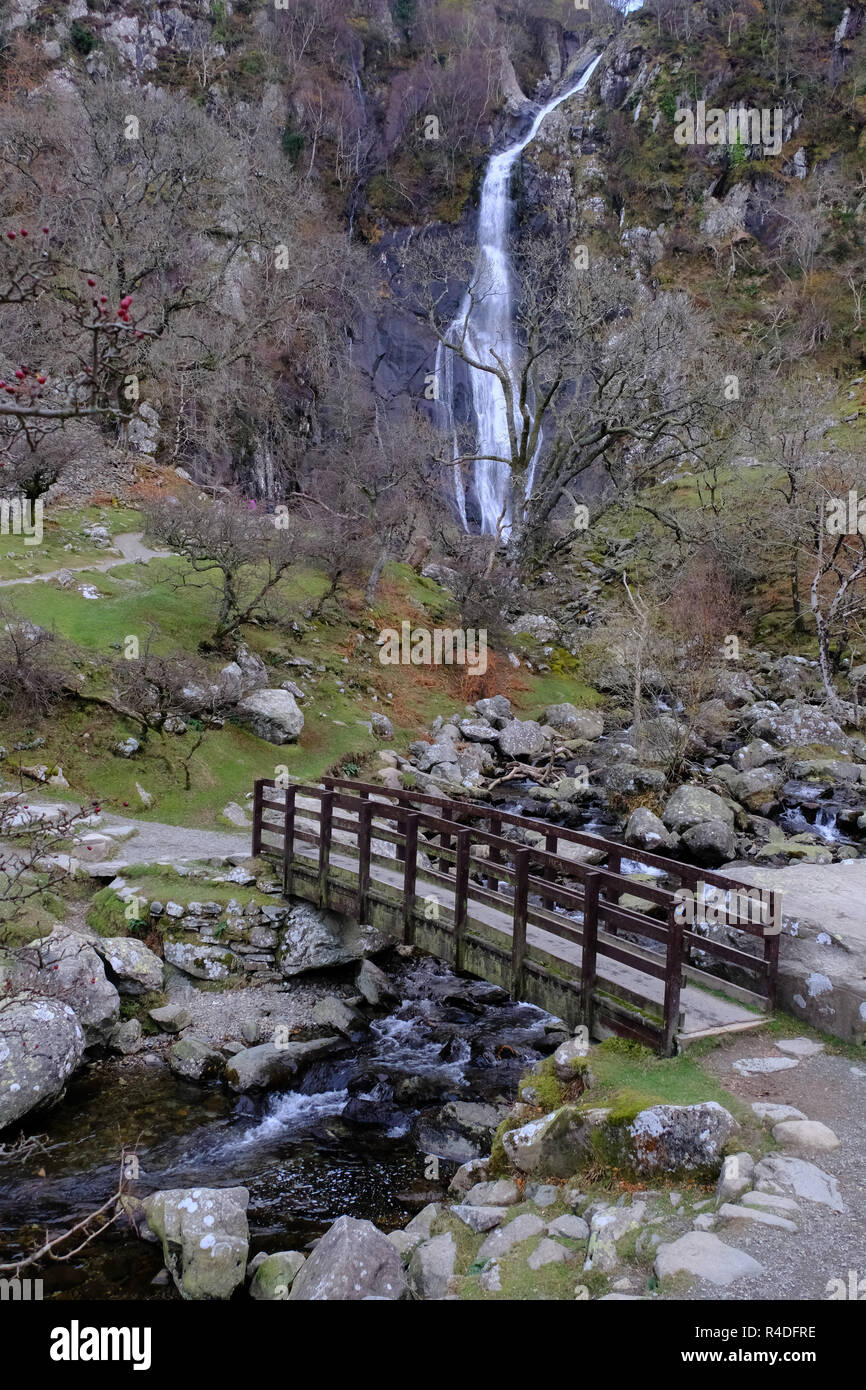 Aber Falls, Abergwyngregyn, il Galles del Nord Foto Stock