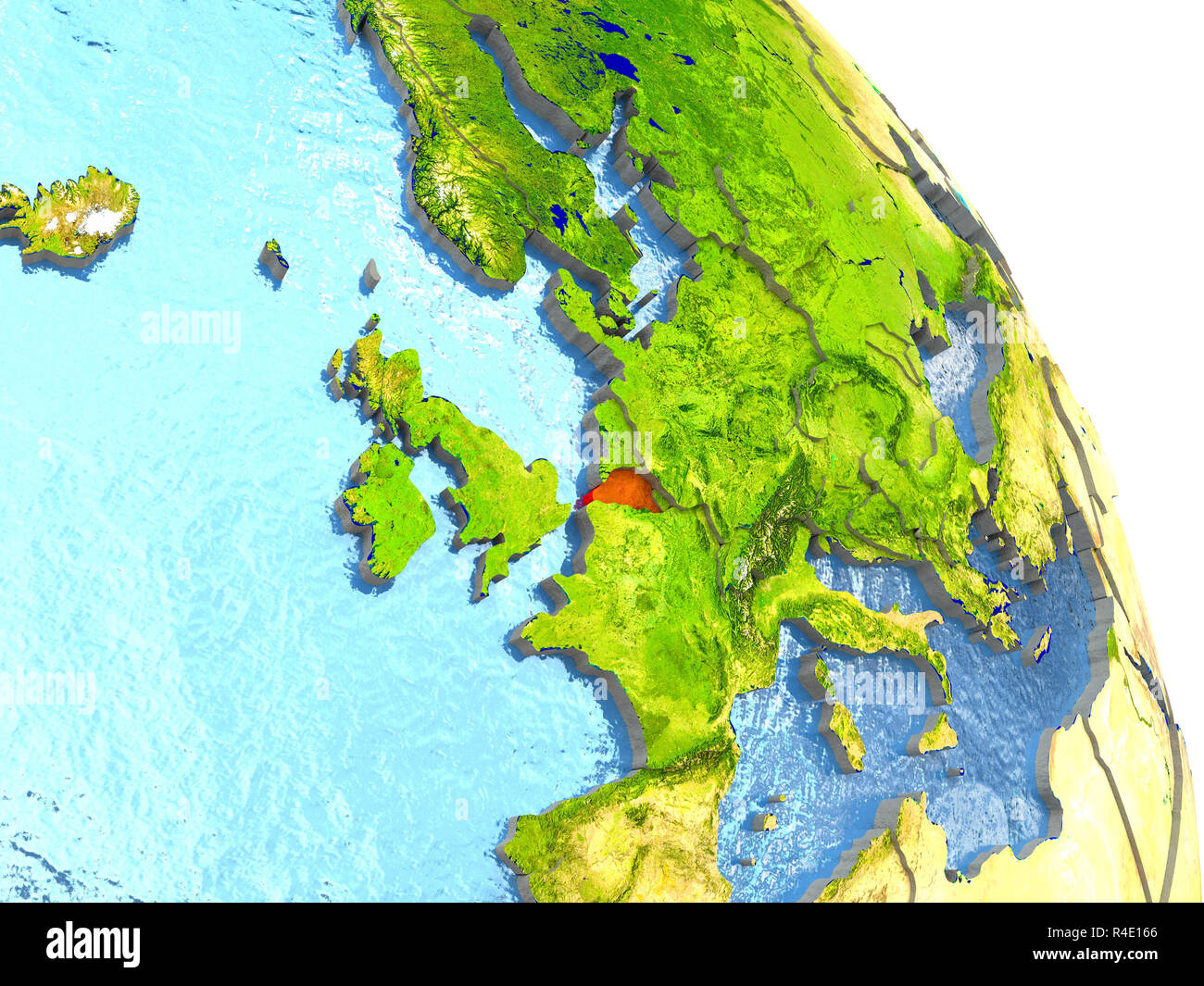 Belgio sulla terra in rosso Foto Stock
