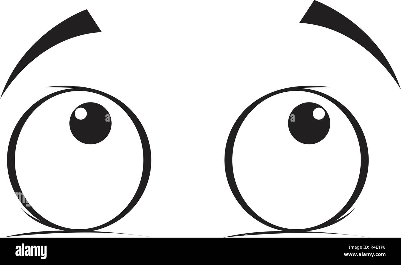 Look up occhi cartoon Illustrazione Vettoriale