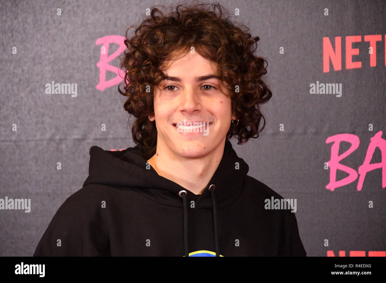 Roma 27 Nov 2018 - Cinema Giulio Cesare - Presentazione italiano originale serie Netflix 'Baby' Mirko trovato nel ruolo di Brando Credito: Giuseppe Andidero Credito: Giuseppe Andidero/Alamy Live News Foto Stock