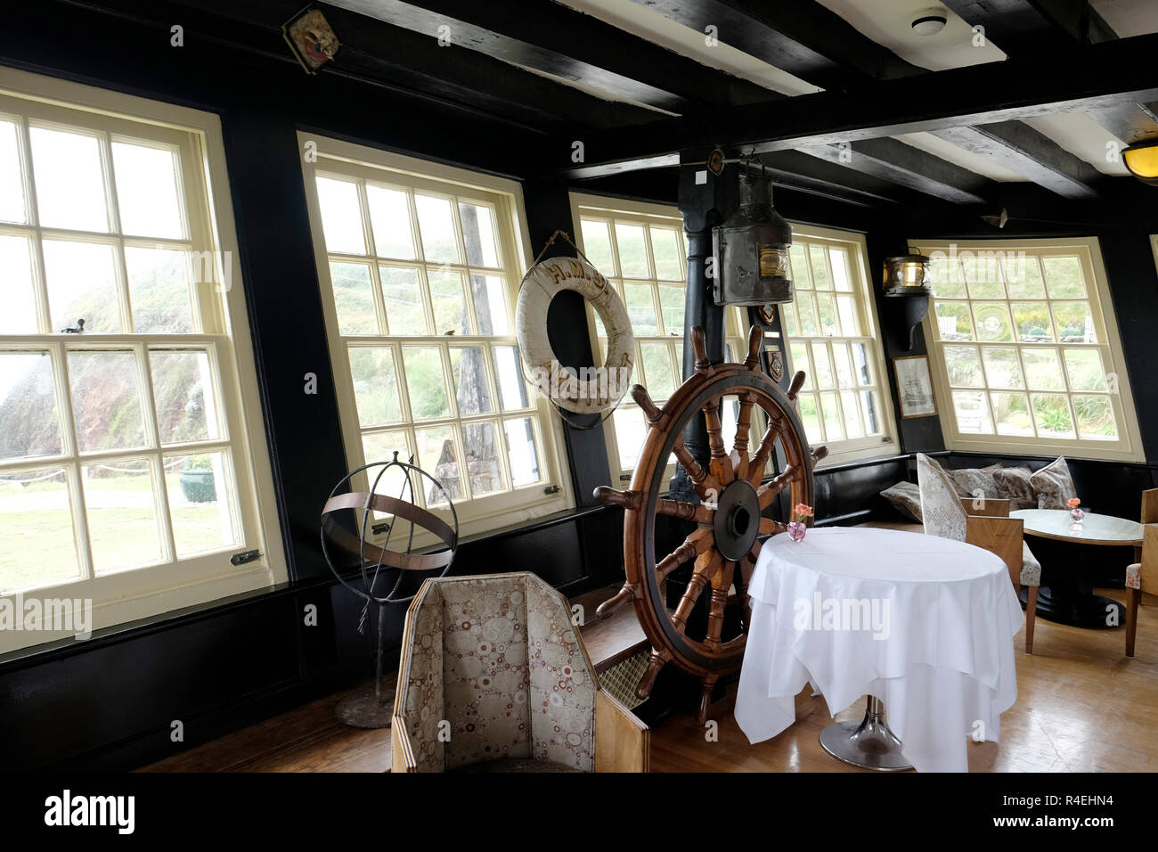 Burgh Island Hotel, Captain's interni cabina Foto Stock