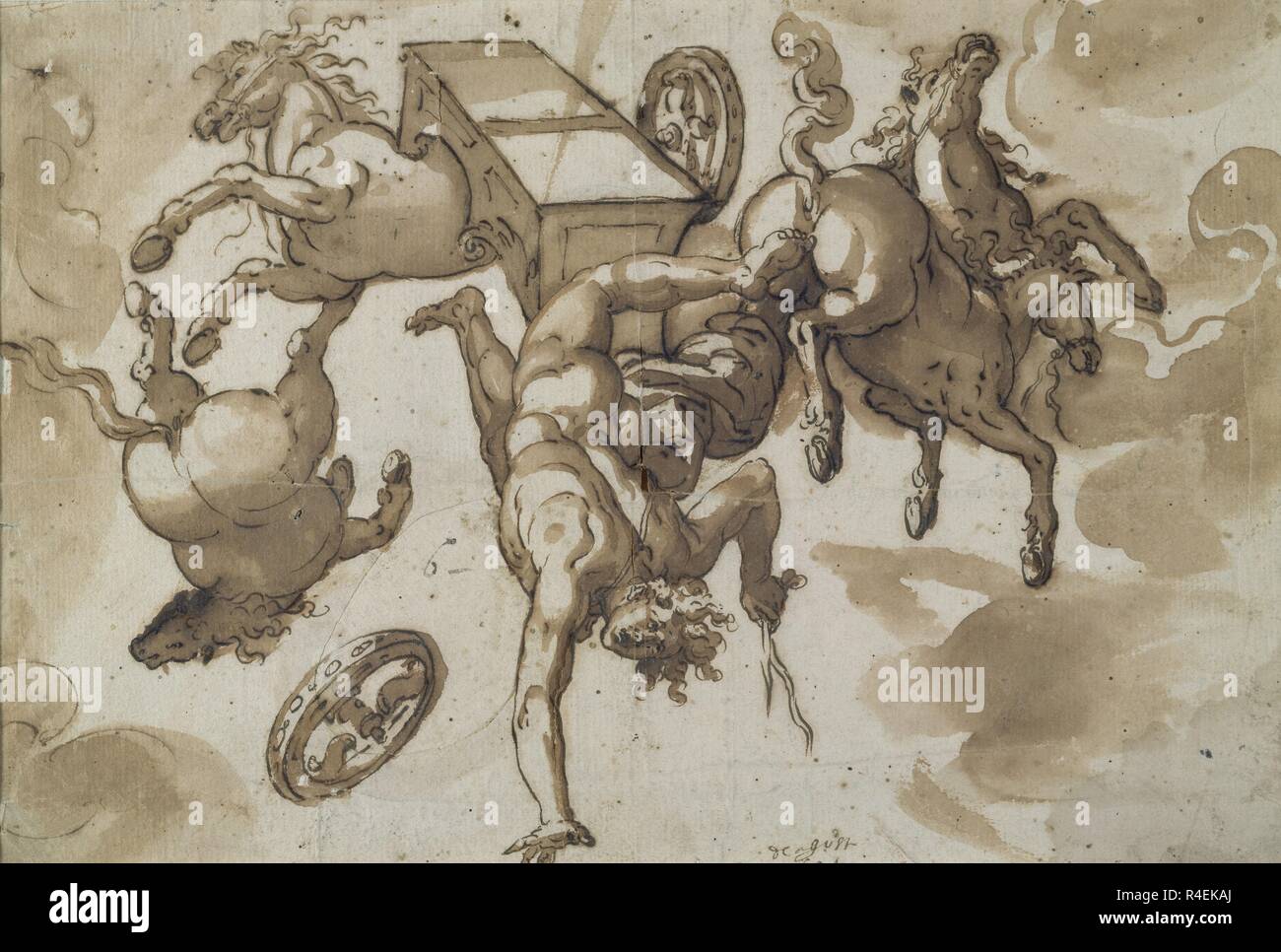 LA CAIDA DE FAETON - 1604 - sanguina. Autore: PACHECO, Francisco. Posizione: Collezione privata. MADRID. Spagna. Foto Stock