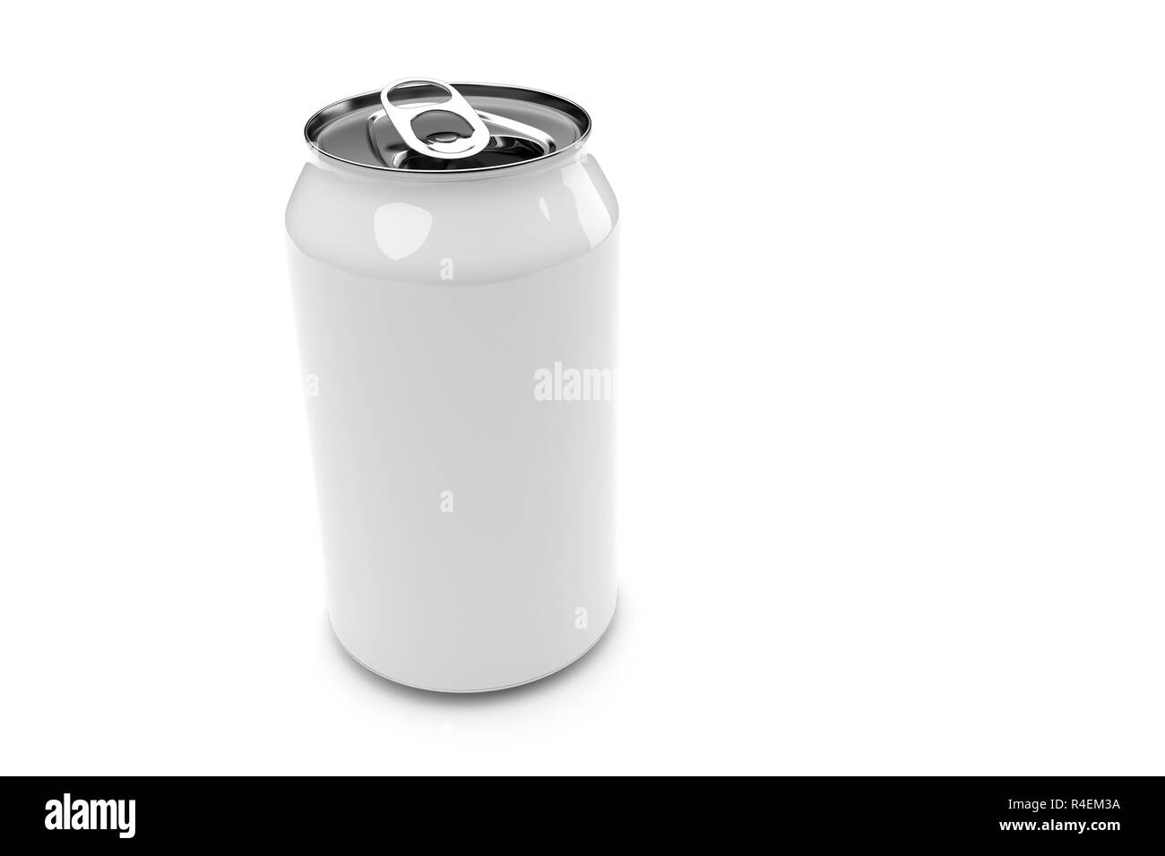 Alluminio bianco bevanda può isolato su uno sfondo bianco, 3d illustrazione Foto Stock