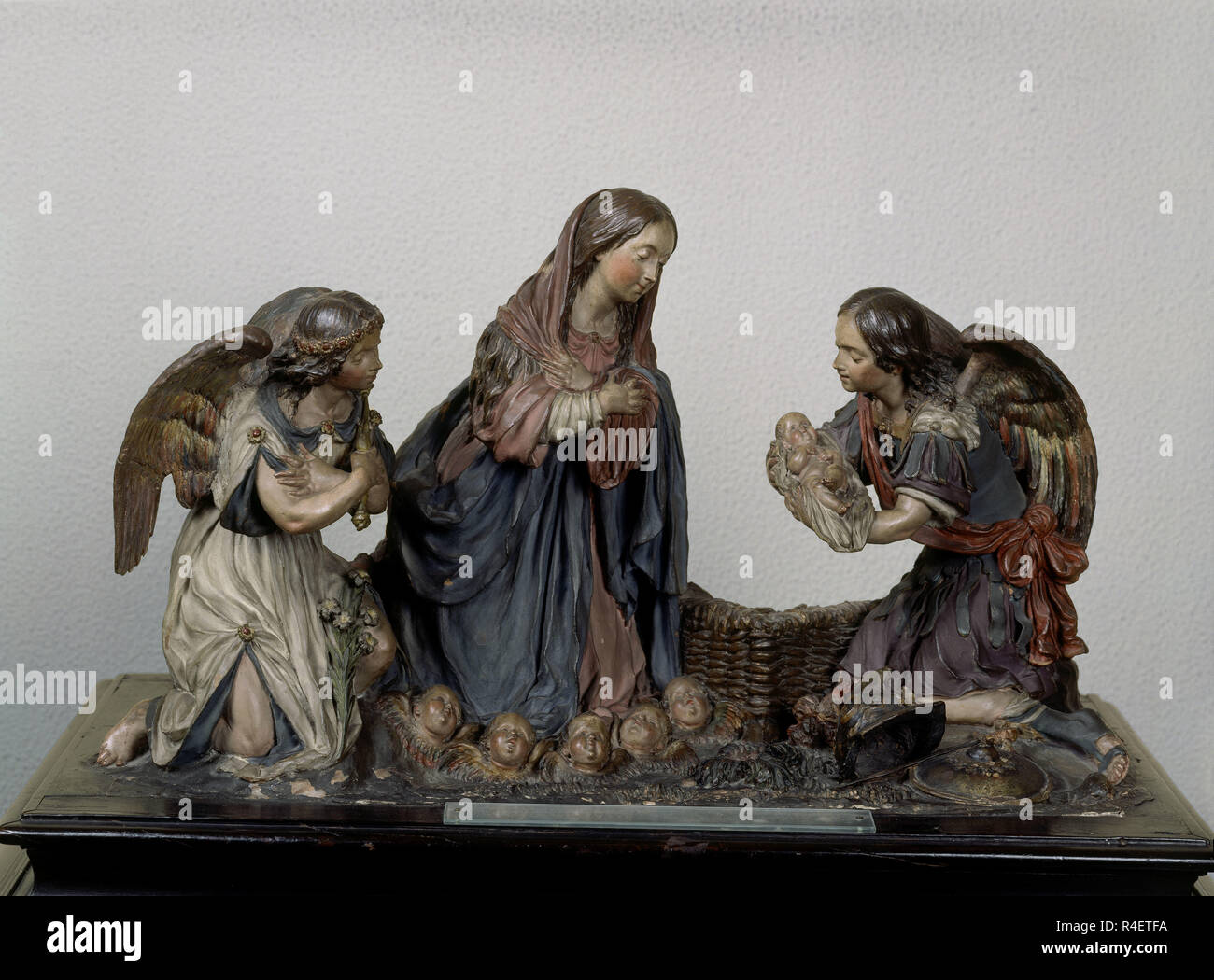 Scuola di lingua spagnola. Natività. Madrid, collezione privata. Autore: ROLDAN LUISA (ROLDANA). Posizione: Collezione privata. MADRID. Spagna. Foto Stock