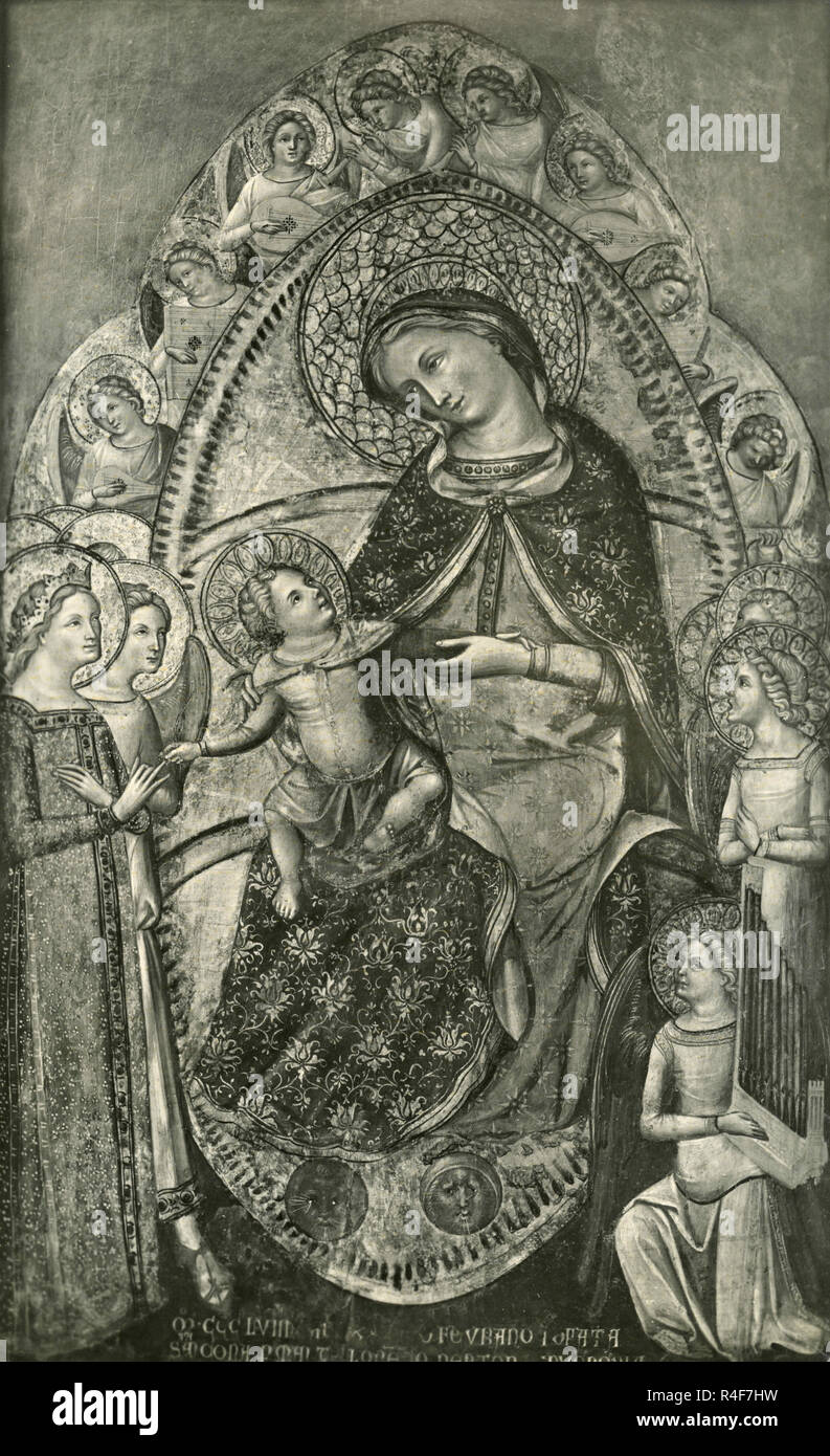 Il Matrimonio mistico di Santa Caterina, dipinto da Lorenzo Veneziano Foto Stock