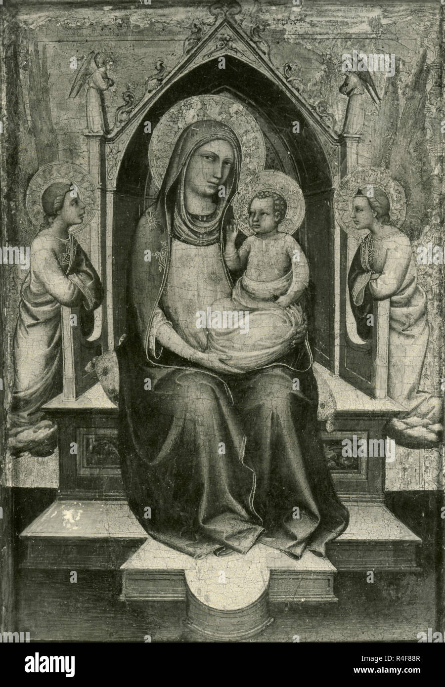 La Vergine in trono con gli angeli, dipinto di Lorenzo Monaco Foto Stock