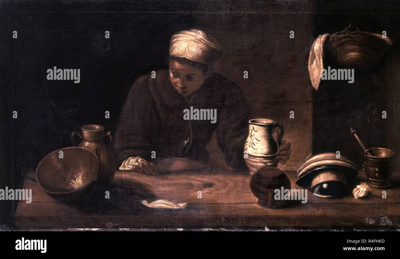 LA MULATA - siglo XVII - BARROCO ESPAÑOL. Autore: attribuito a Velazquez. Posizione: Collezione privata. MADRID. Spagna. Foto Stock