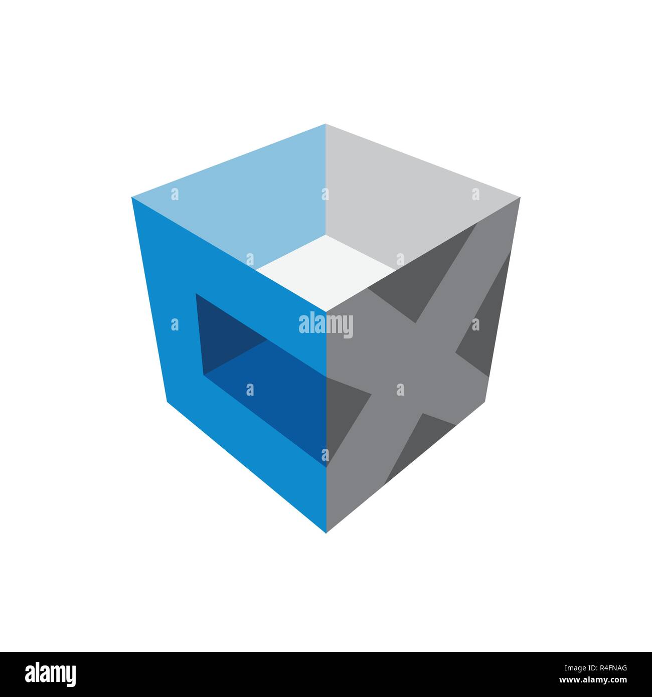 Lettera CX Scatola cubo Logo 3d. Pulita e semplice logo modello. Illustrazione Vettoriale Illustrazione Vettoriale