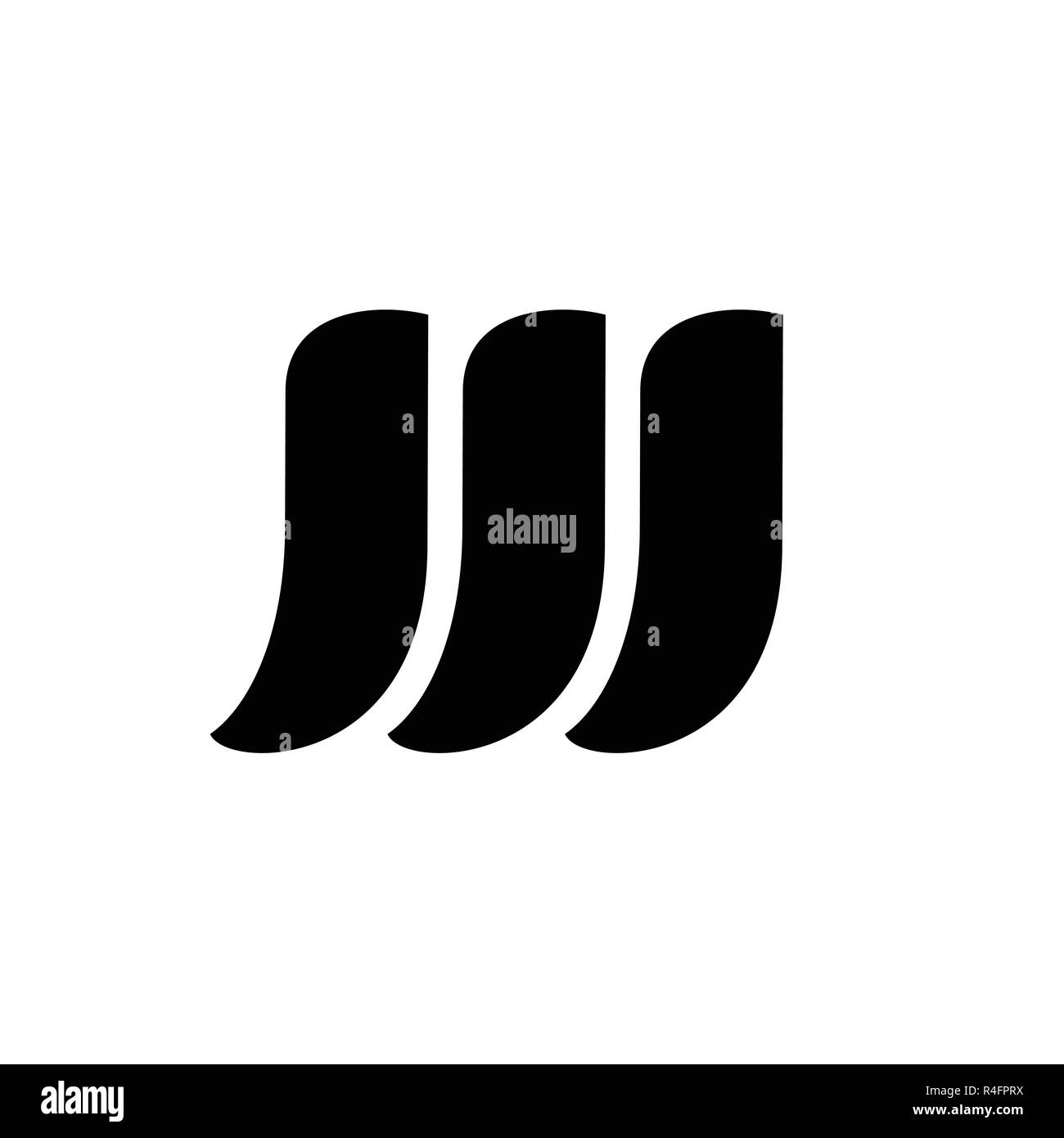 Lettera iniziale W Logo, semplice Vettore alfabeto Logo Design Illustrazione Vettoriale