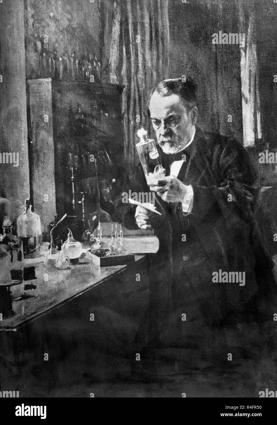 Louis Pasteur (1822-1895) nel suo laboratorio - oley originale di Albert Edelfelt. Autore: EDELFELT ALBERT. Posizione: Collezione privata. MADRID. Spagna. Foto Stock