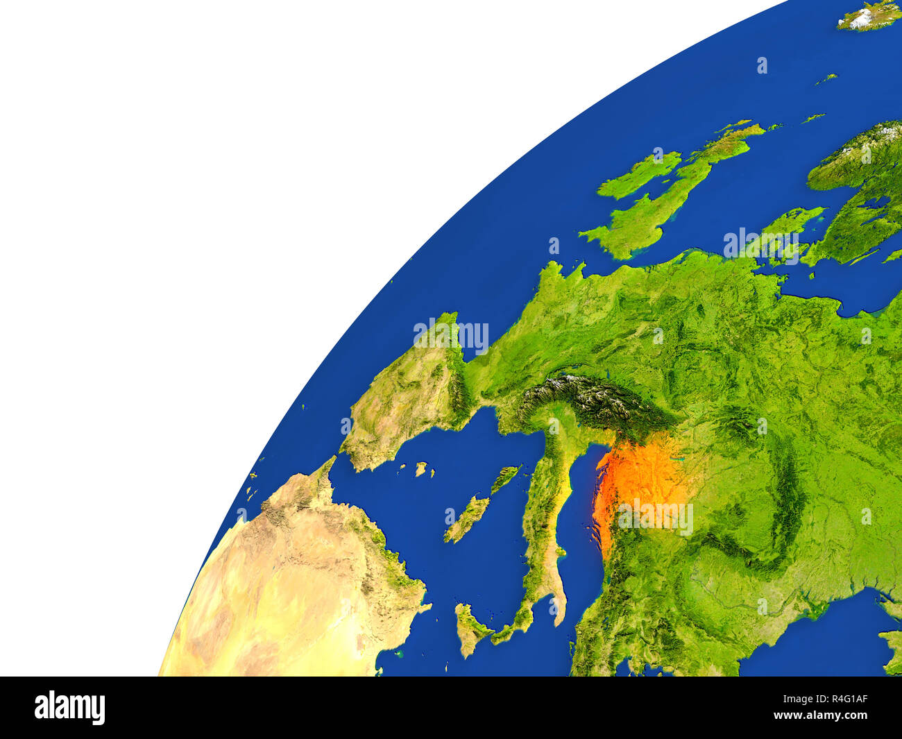 Paese di Croazia vista satellitare Foto Stock