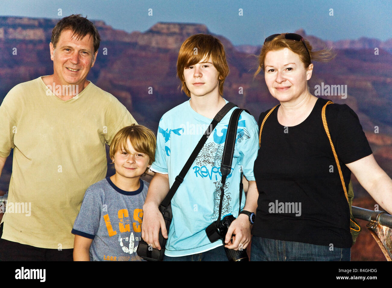 La famiglia a south rim , il Grand Canyon foto di famiglia Foto Stock