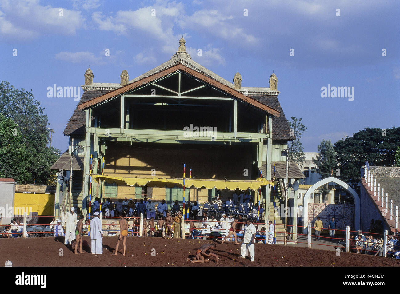 Shahu Khasbag wrestling arena, Palace Theatre, Kolhapur, Maharashtra, India, Asia Foto Stock