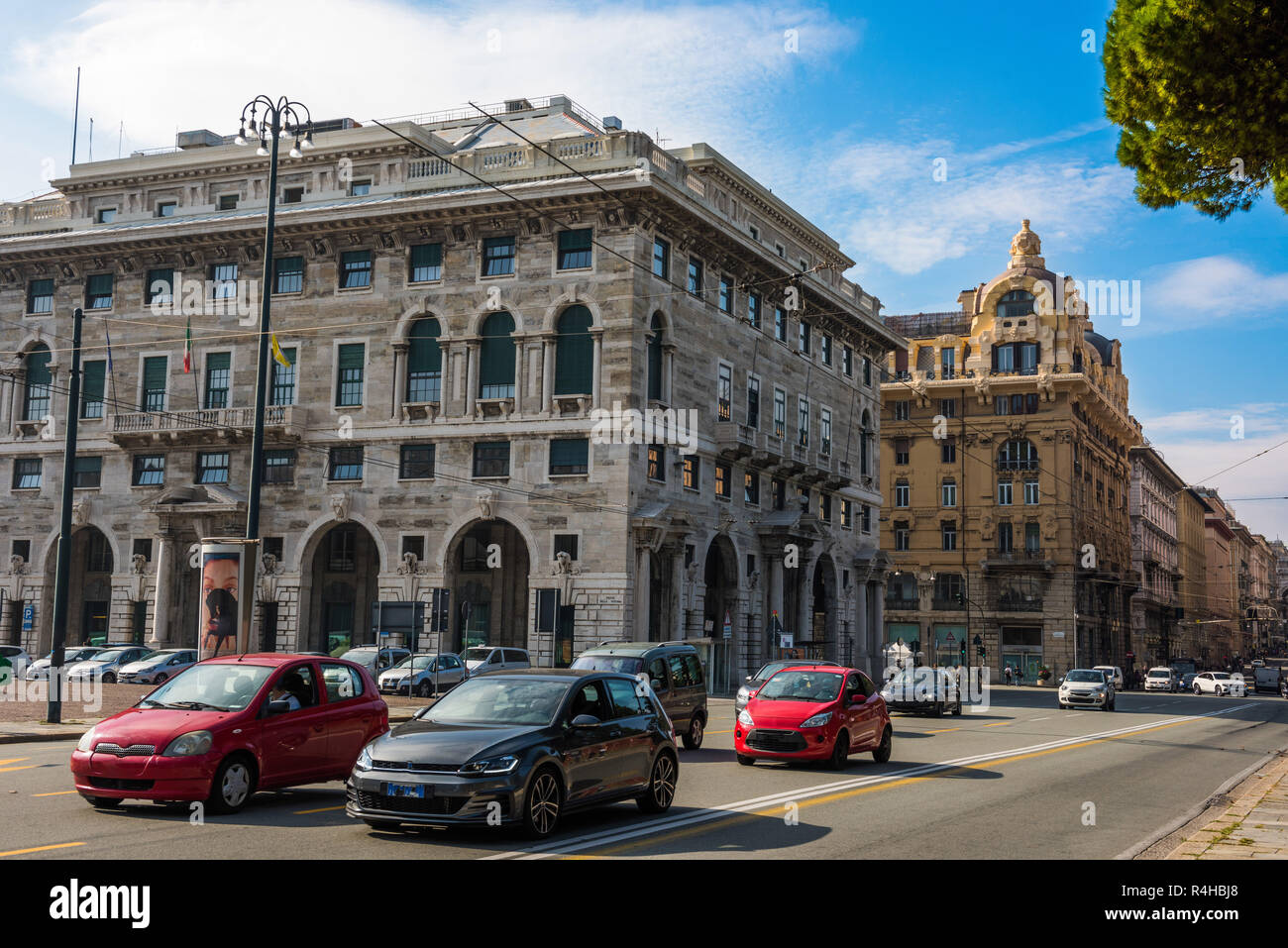 Genova città vista, viaggia in Europa scatti, Italia nel mese di ottobre Foto Stock