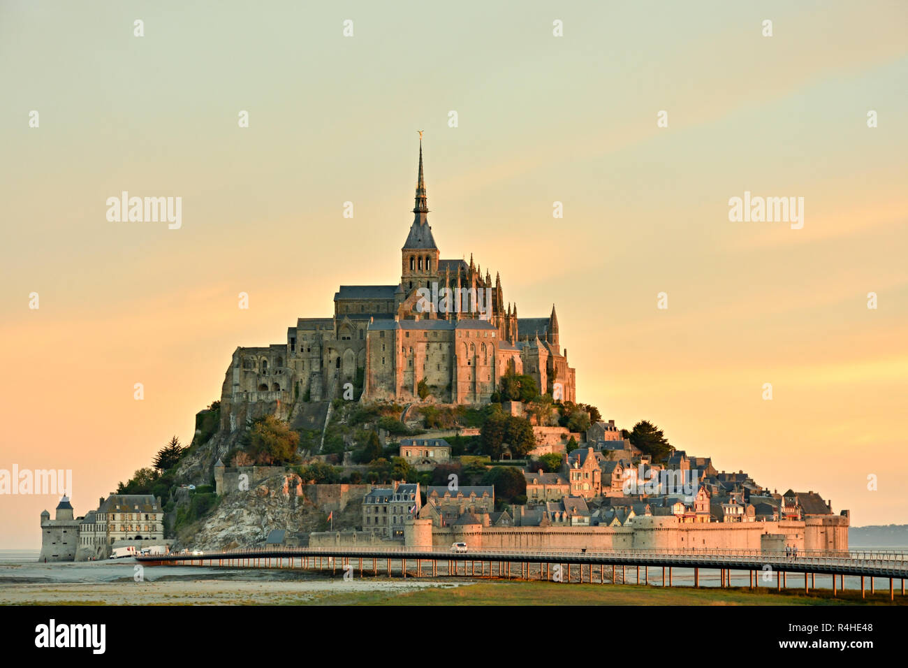 Le Mont Saint Michel in Normandia, Francia Foto Stock