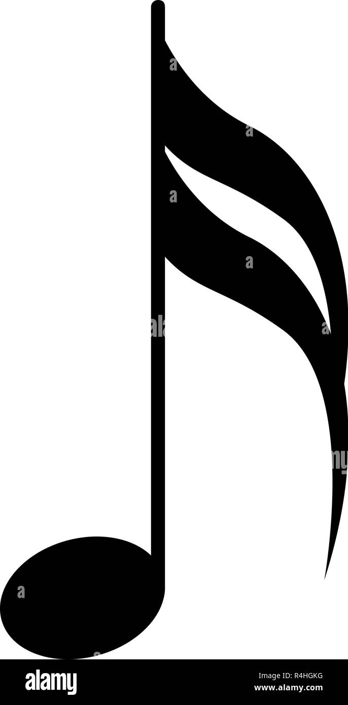 Un sedicesimo di nota. Simbolo musicale Illustrazione Vettoriale