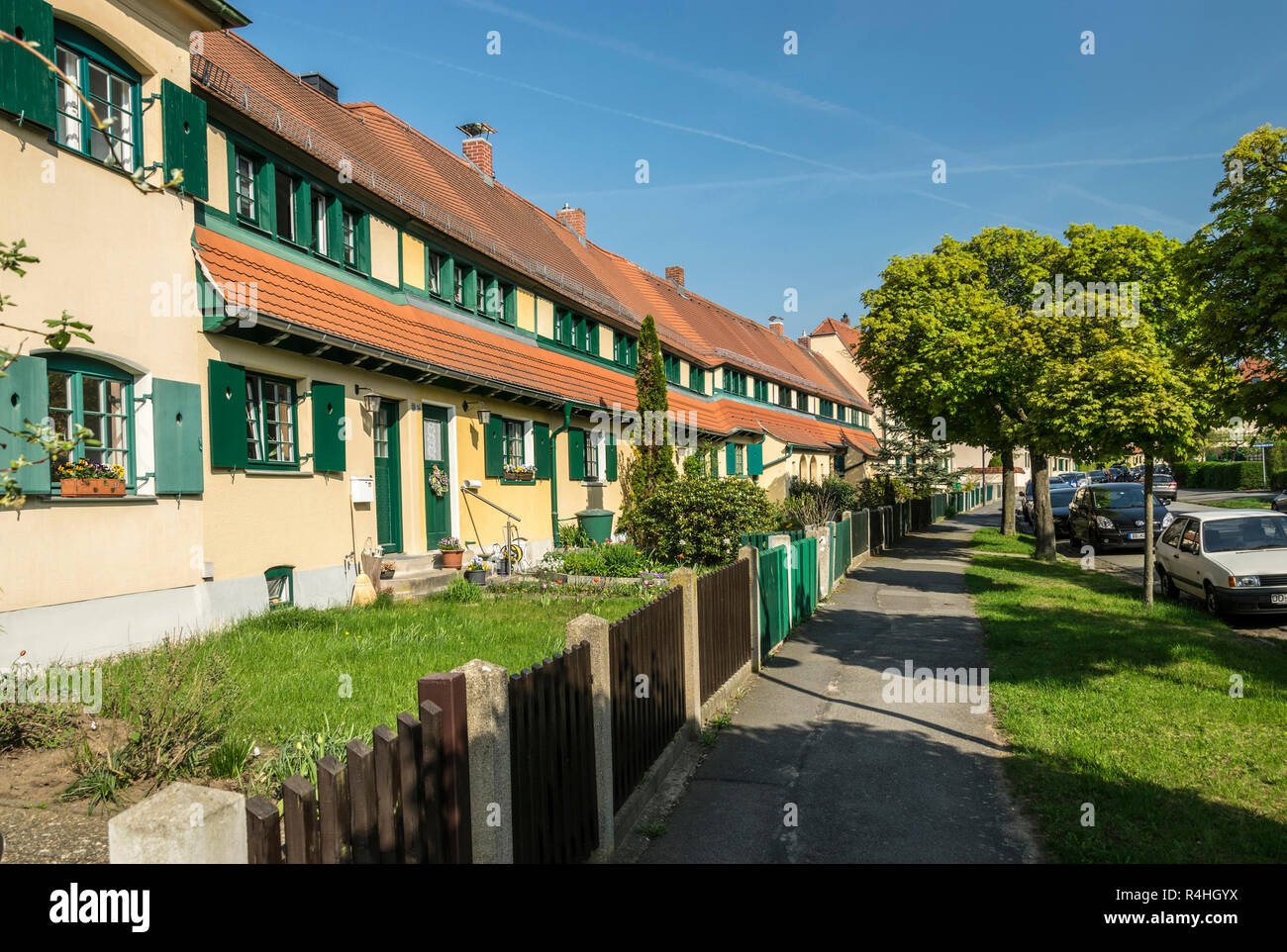A Dresda, Gartenstatdt direzione di Hellerau; Foto Stock
