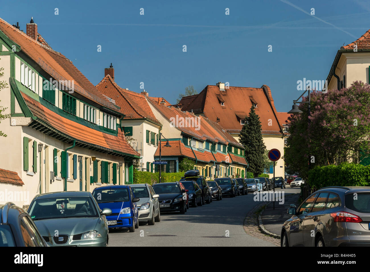 A Dresda, Gartenstatdt direzione di Hellerau; Foto Stock