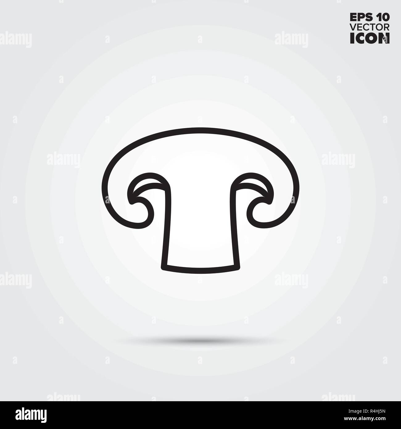 Fetta di fungo icona linea. Sana vettore vegetale simbolo. Illustrazione Vettoriale