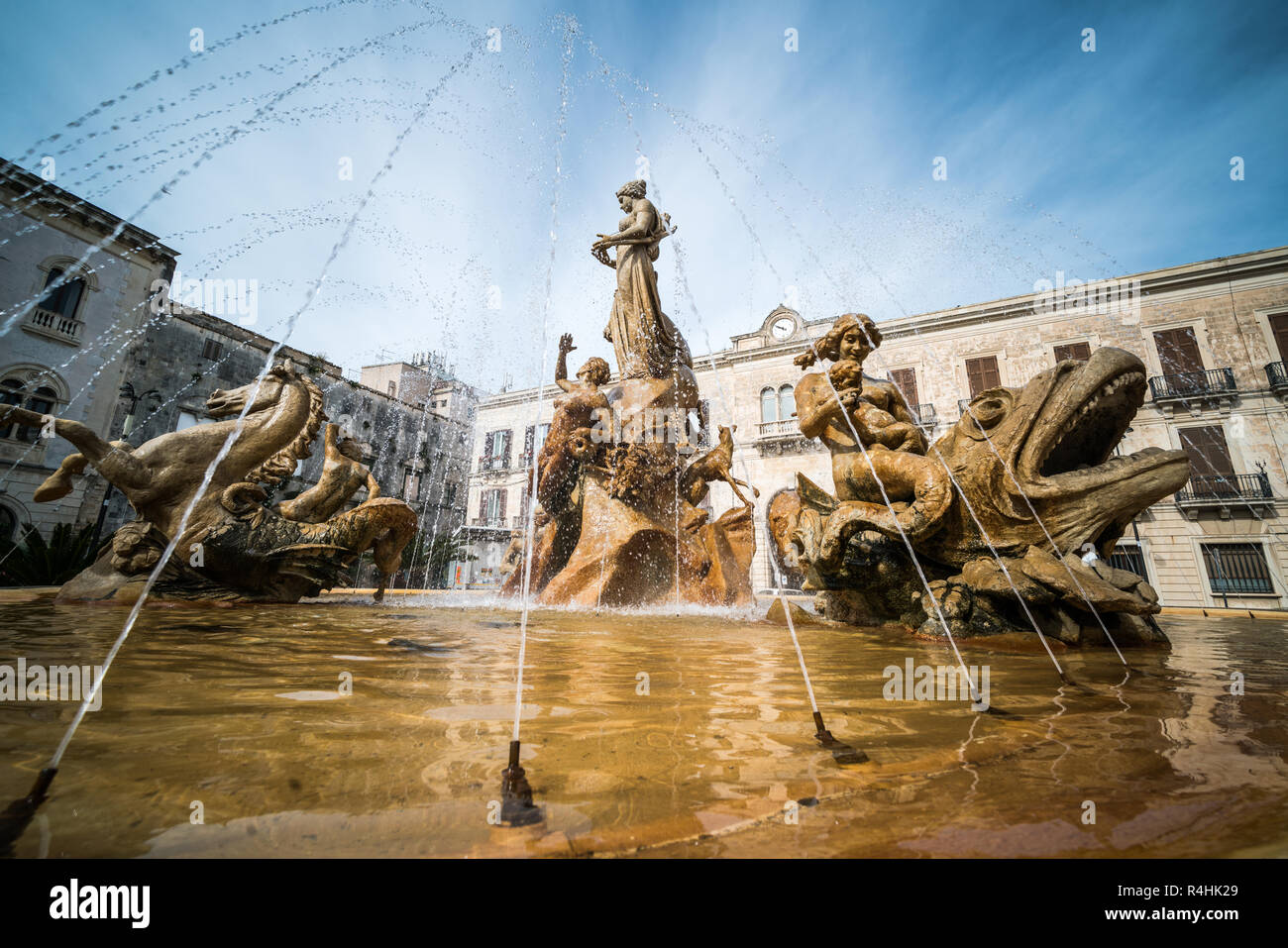 Fontana di Diana, Siracusa, Sicilia, Italia, Europa. Foto Stock
