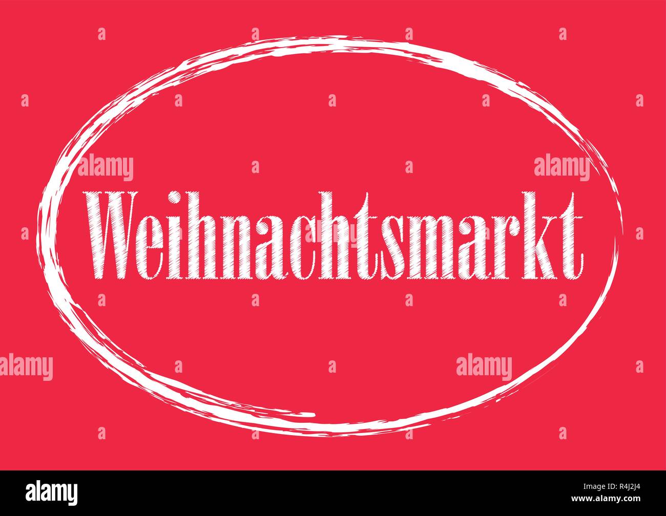 Weihnachtsmarkt - Fiera di Natale in tedesco scritte poster vintage scheda tipografia Illustrazione Vettoriale