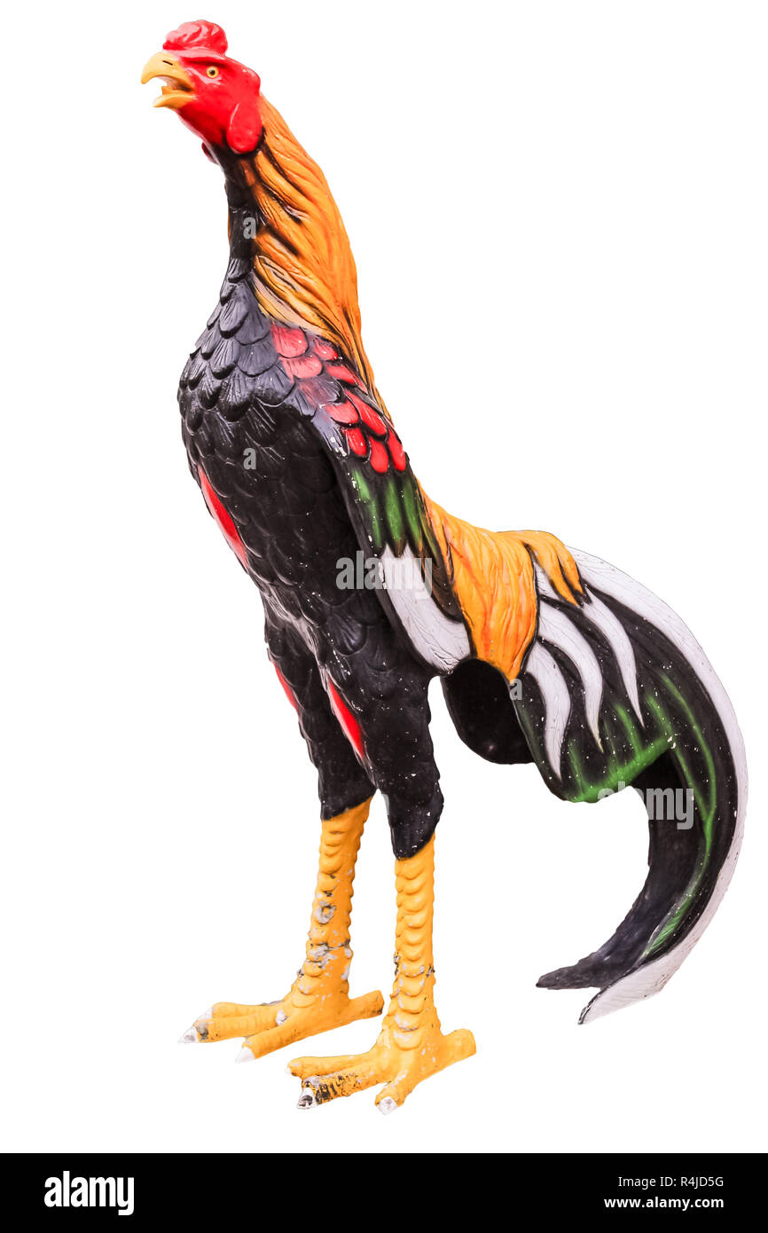 Scultura di pollo isolati su sfondo bianco Foto Stock