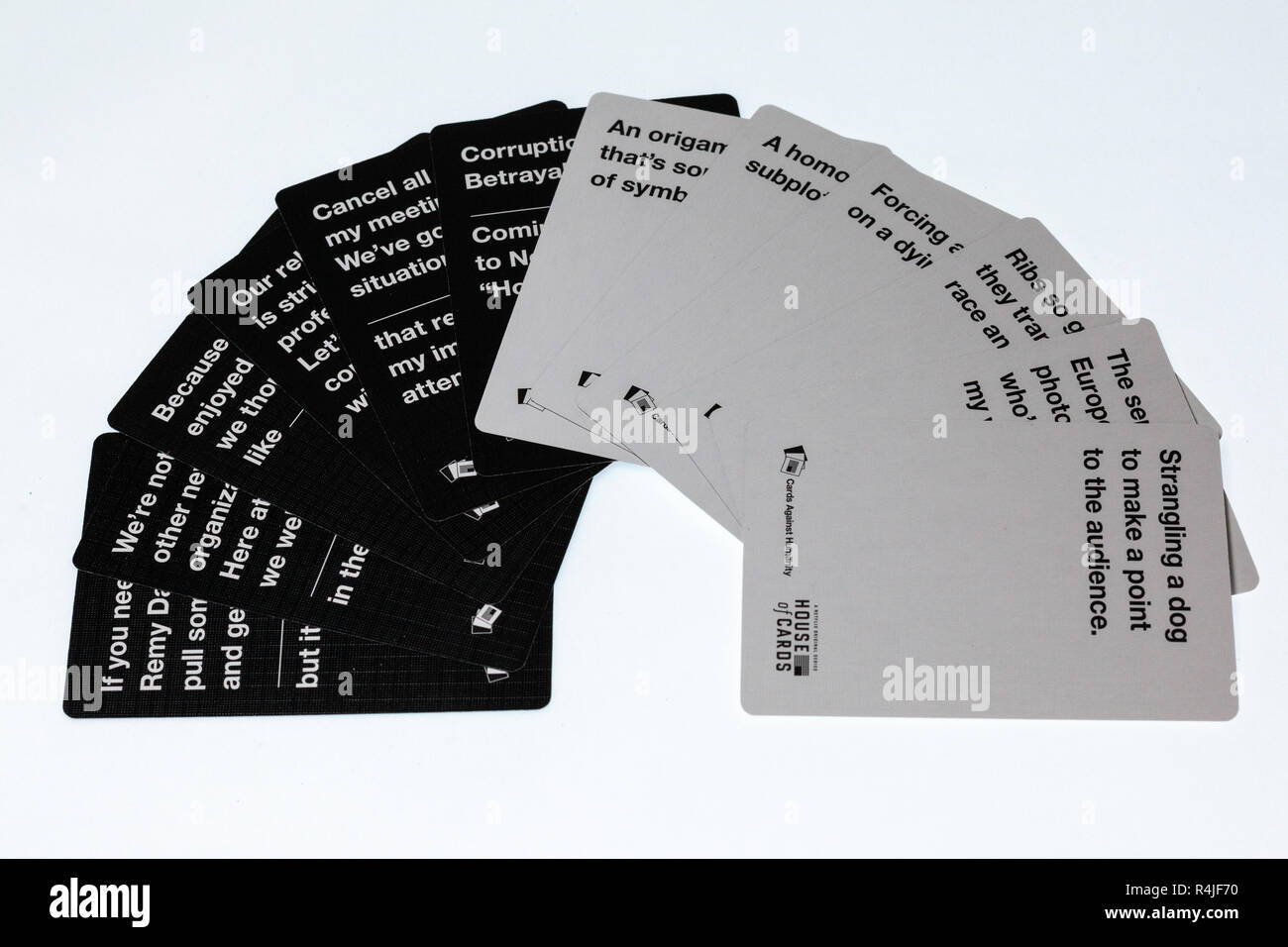 Carte ordinatamente stabilito dalle carte contro l umanità card game Foto Stock