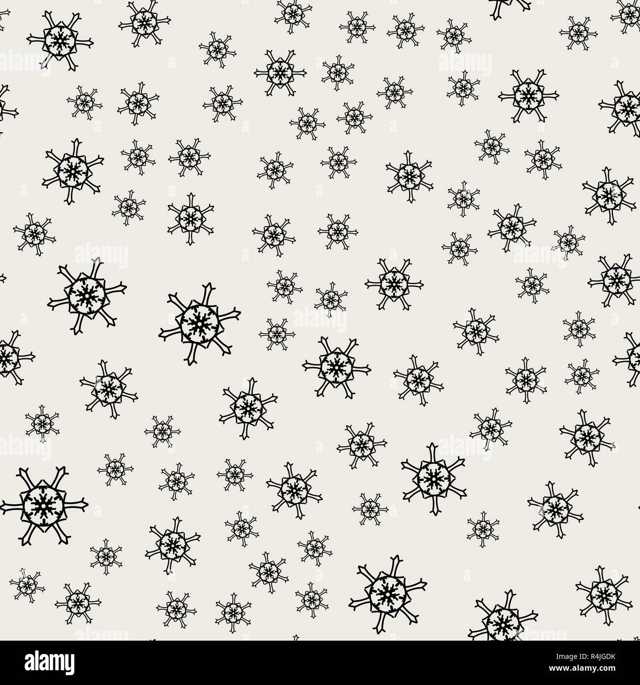 Modello senza giunture dello sfondo. Astratto e concezione classica. Geometrico design creativo elegante tema. Illustrazione Vettore. I colori nero e bianco. Neve Illustrazione Vettoriale