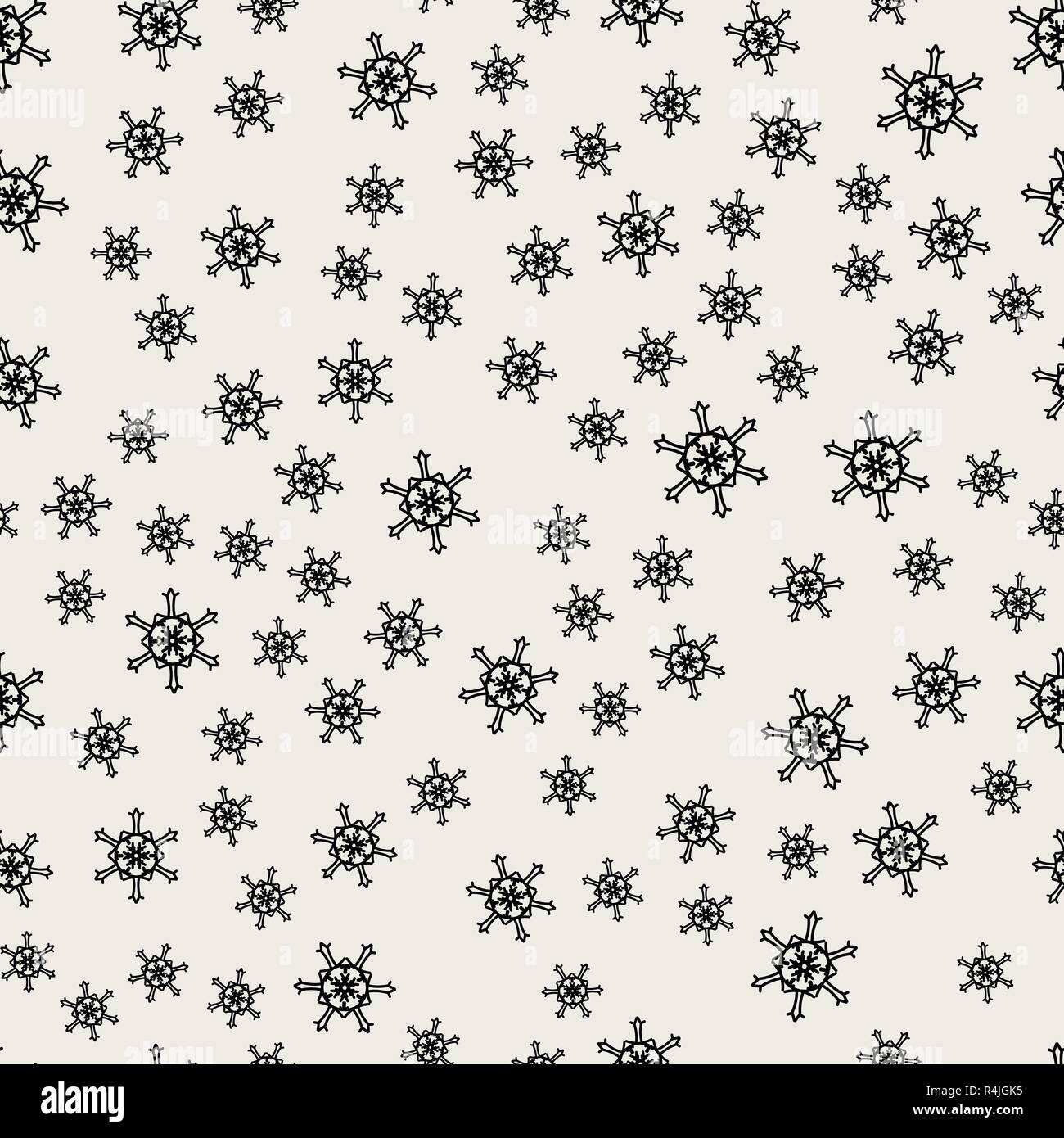 Modello senza giunture dello sfondo. Astratto e concezione classica. Geometrico design creativo elegante tema. Illustrazione Vettore. I colori nero e bianco. Neve Illustrazione Vettoriale