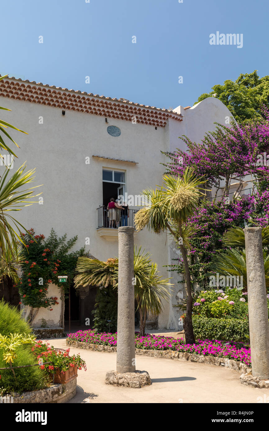 Ravello, Italia - 16 Giugno 2017: il Giardino di Villa Rufolo a Ravello. Costiera Amalfitana Foto Stock