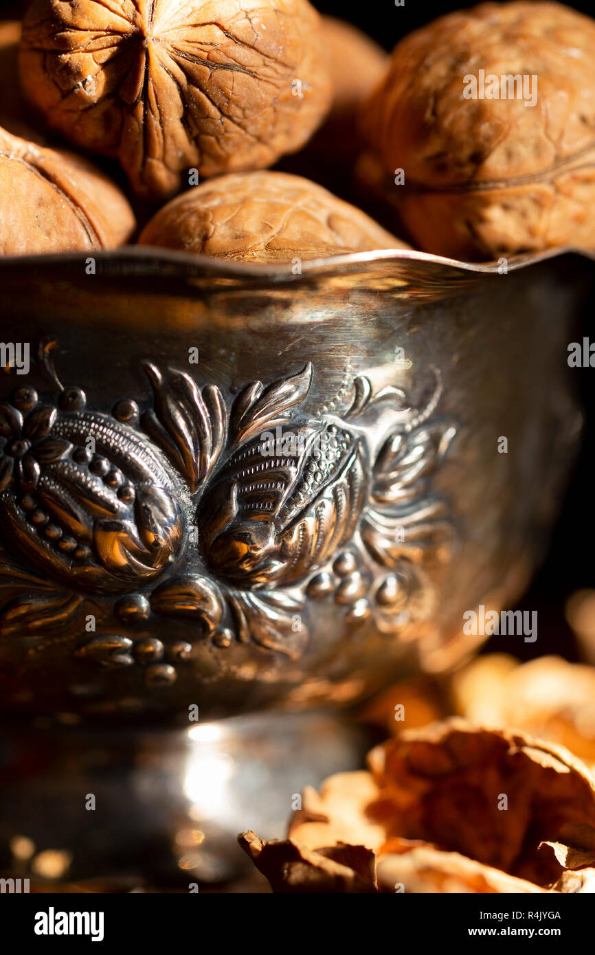 Whote dadi e il dado Vintage cracker. Foto Stock